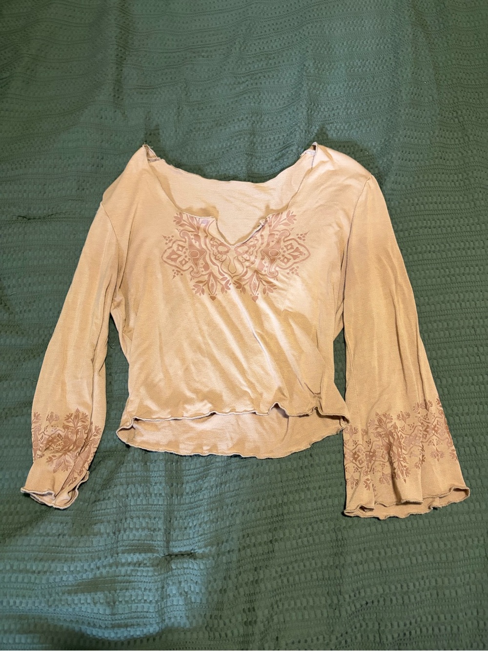 Women’s Beige Mid-Sleeve Top